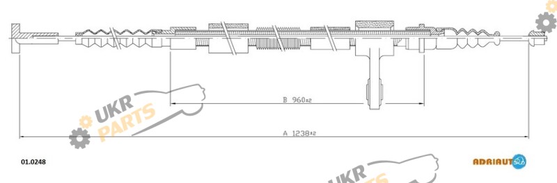 Трос ручного тормоза ADRIAUTO 01.0248