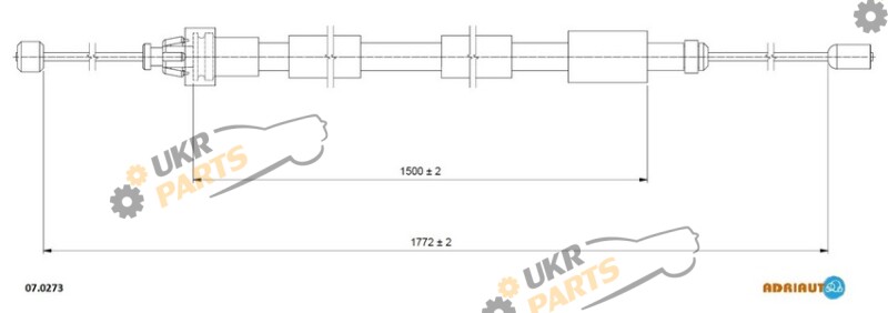 Трос ручного тормоза ADRIAUTO 07.0273