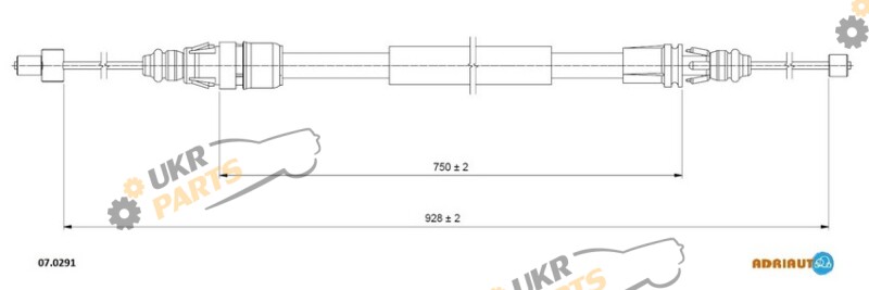 Трос ручного тормоза ADRIAUTO 07.0291