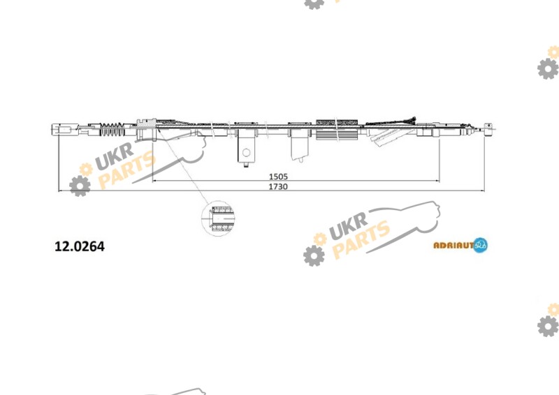 Трос ручного тормоза ADRIAUTO 12.0264