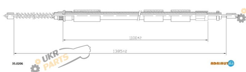 Трос ручного тормоза ADRIAUTO 35.0206