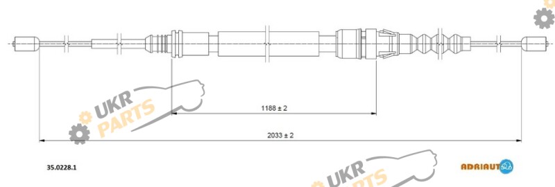 Трос ручного тормоза ADRIAUTO 35.0228.1