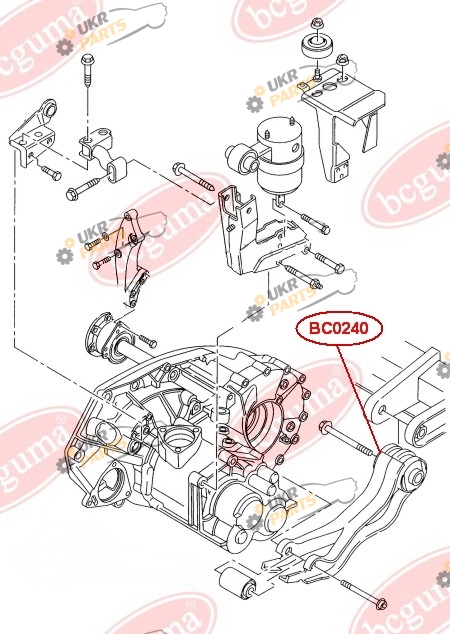 Подушка коробки передач BC GUMA BC0240 Подушка коробки передач BC GUMA BC0240