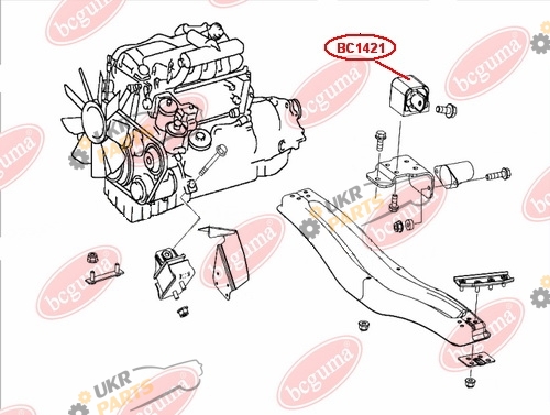 Подушка коробки передач BC GUMA BC1421 Подушка коробки передач BC GUMA BC1421