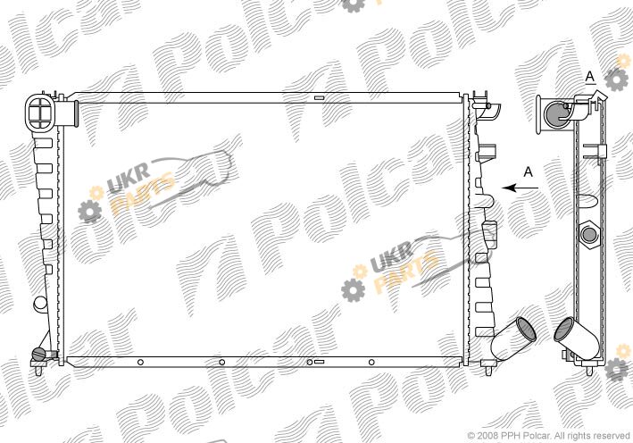 Радиатор охлаждения двигателя Polcar 232508-4