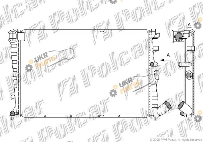 Радиатор охлаждения двигателя Polcar 232508-5