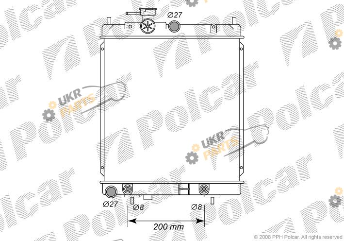 Радиатор охлаждения двигателя Polcar 270508-3