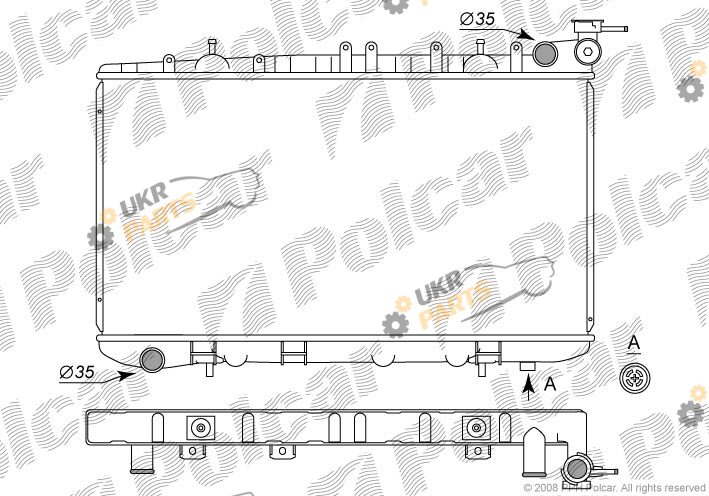 Радиатор охлаждения двигателя Polcar 272808-2