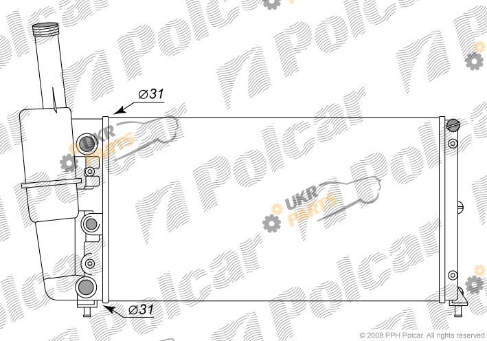 Радиатор охлаждения двигателя Polcar 301708-6