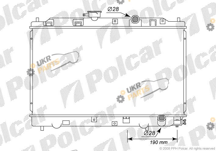 Радиатор охлаждения двигателя Polcar 380508-2