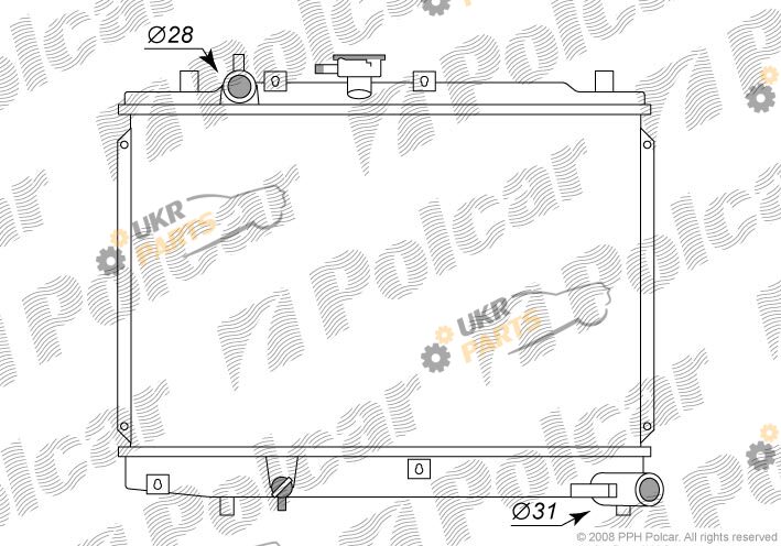 Радиатор охлаждения двигателя Polcar 4501081K