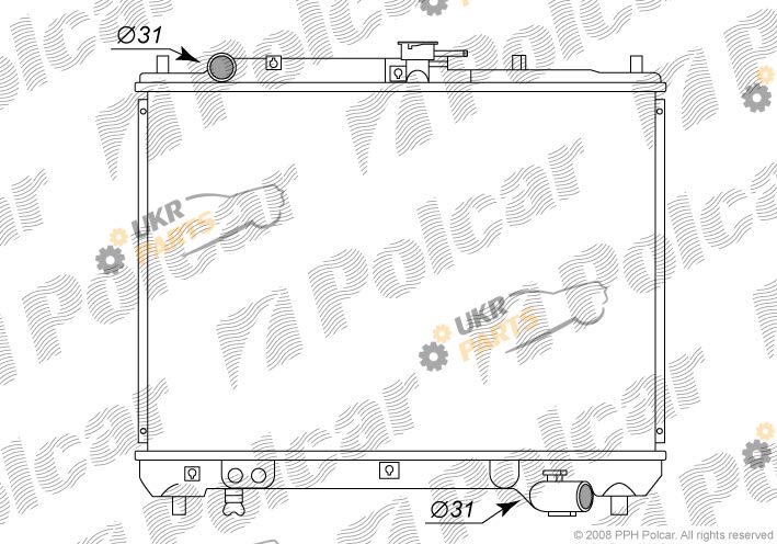 Радиатор охлаждения двигателя Polcar 450408-2