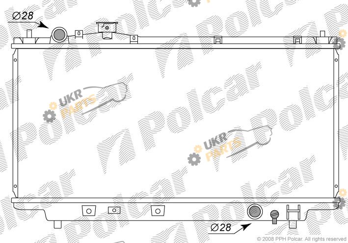 Радиатор охлаждения двигателя Polcar 450708-2