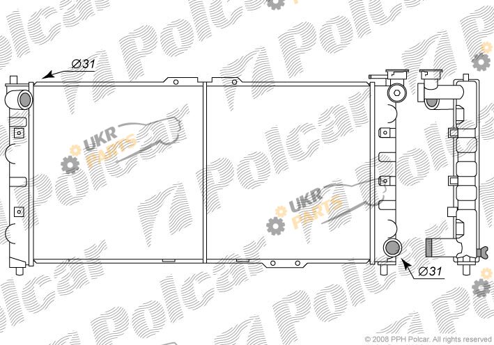 Радиатор охлаждения двигателя Polcar 450708-4