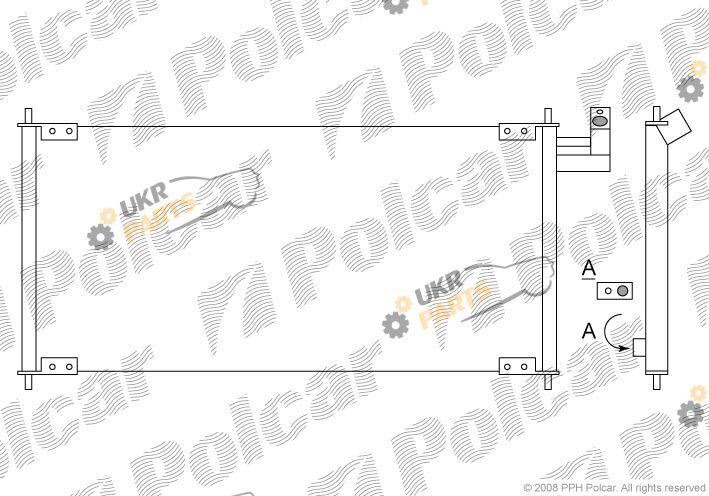 Радиатор кондиционера Polcar 4509K8C1