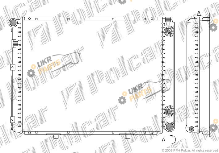 Радиатор охлаждения двигателя Polcar 500108-9