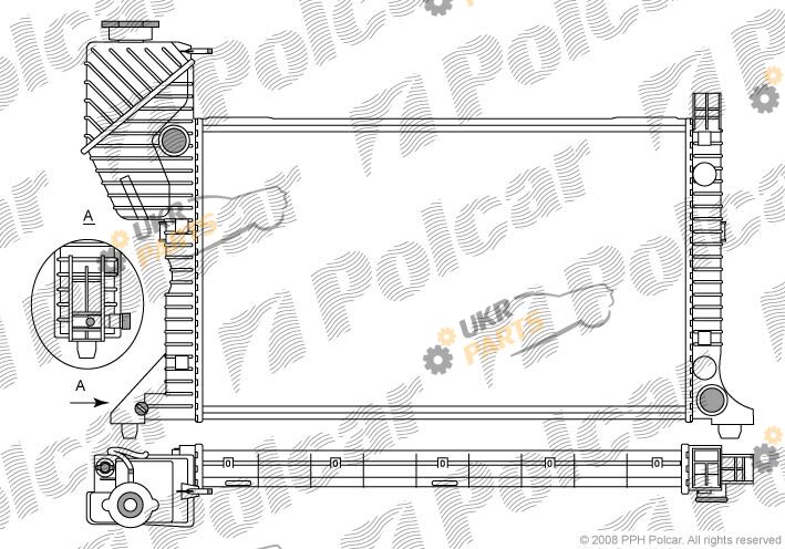Радиатор охлаждения двигателя Polcar 506208-2