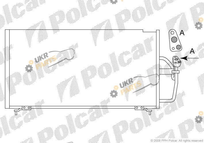 Радиатор кондиционера polcar 5222K8C1
