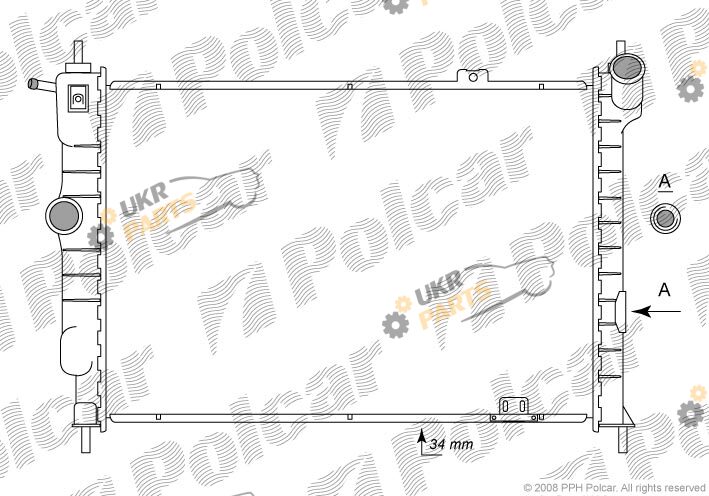 Радиатор охлаждения двигателя Polcar 550708-3