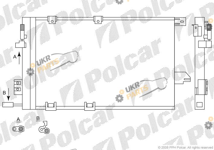Радиатор кондиционера Polcar 5508K8C1