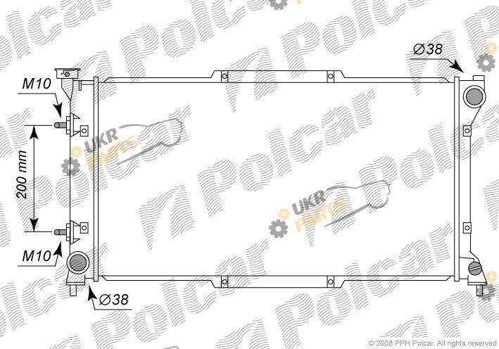 Радиатор охлаждения двигателя Polcar 7206082K