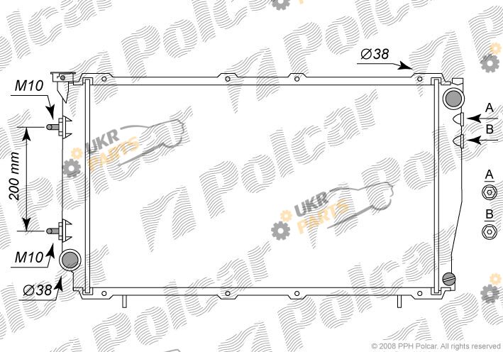 Радиатор охлаждения двигателя Polcar 7206083K
