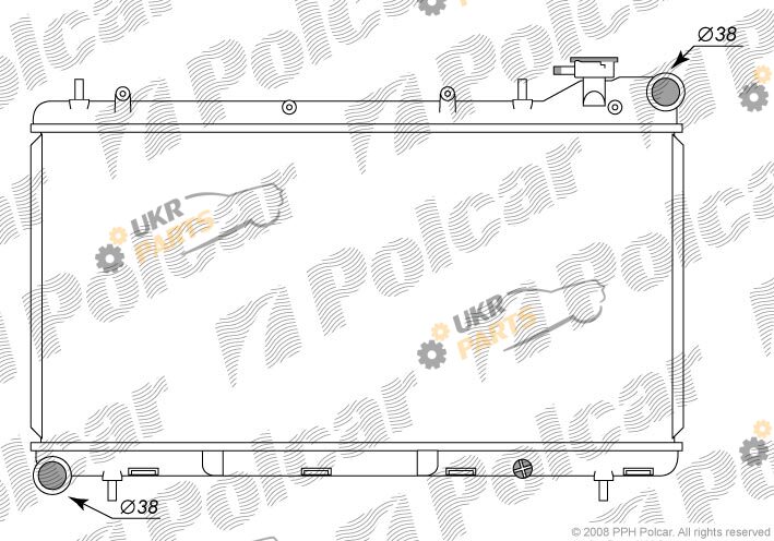 Радиатор охлаждения двигателя Polcar 7210081K