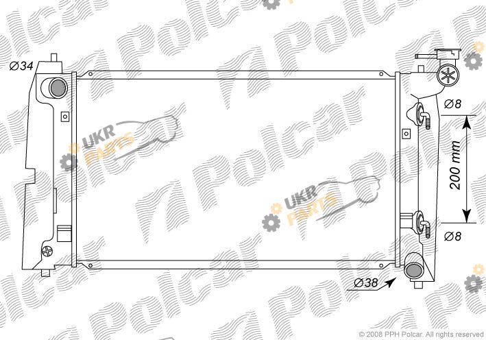 Радиатор охлаждения двигателя Polcar 8113083K