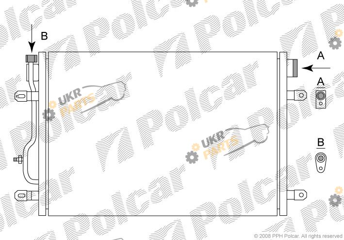 Радиатор кондиционера Polcar 1334K8C1S