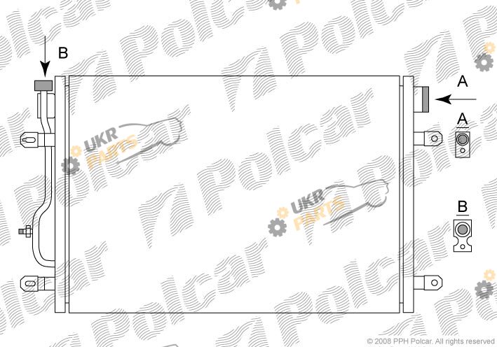 Радиатор кондиционера Polcar 1334K8C2