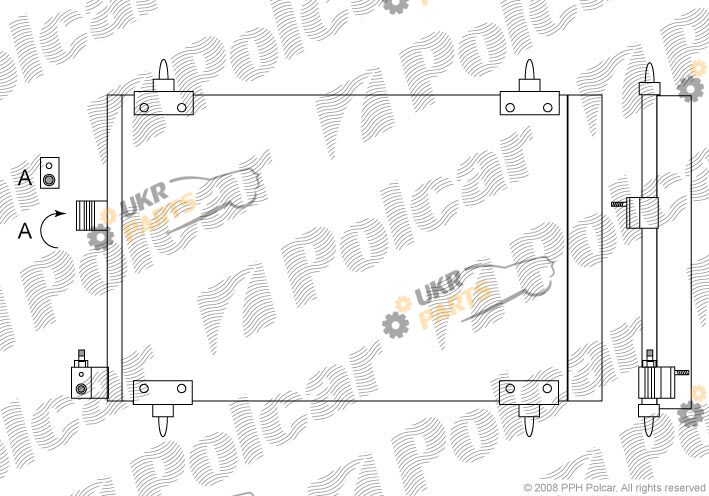 Радиатор кондиционера Polcar 2327K8C2
