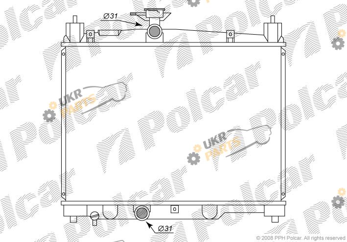 Радиатор охлаждения двигателя Polcar 810308-1