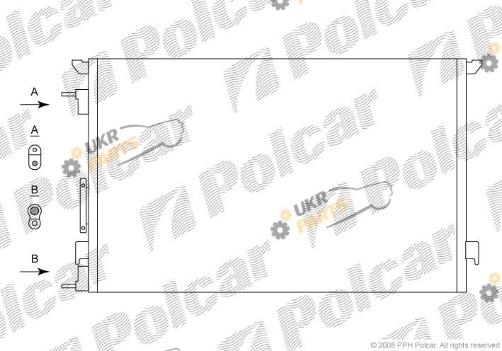 Радиатор кондиционера Polcar 5518K8C1