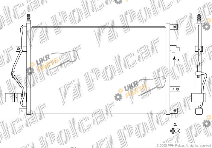 Радиатор кондиционера Polcar 9080K8C1