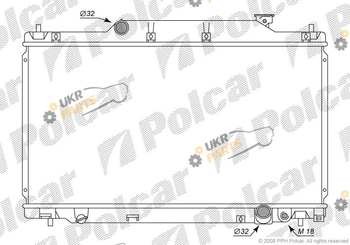 Радиатор охлаждения двигателя Polcar 3825083K