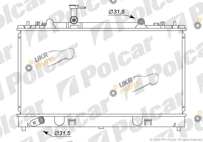Радиатор охлаждения двигателя Polcar 4519085K