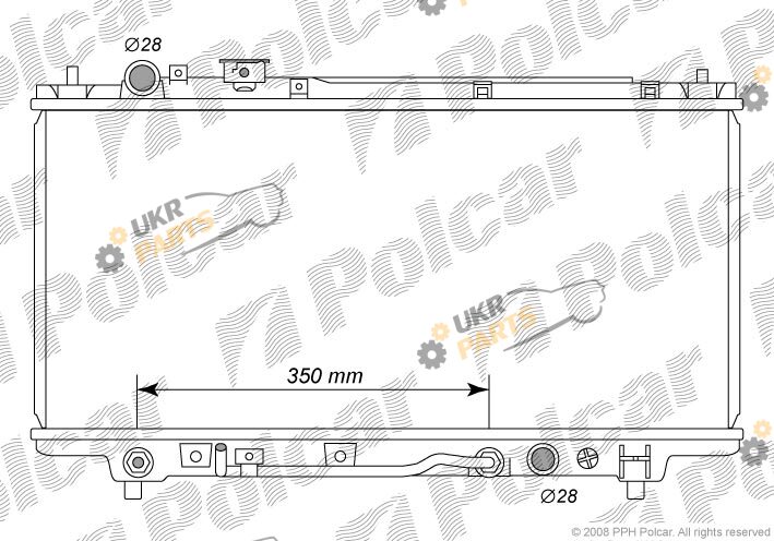 Радиатор охлаждения двигателя Polcar 450708-3
