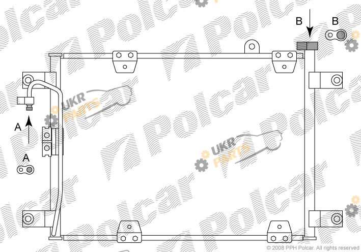Радиатор кондиционера Polcar 7424K8C1