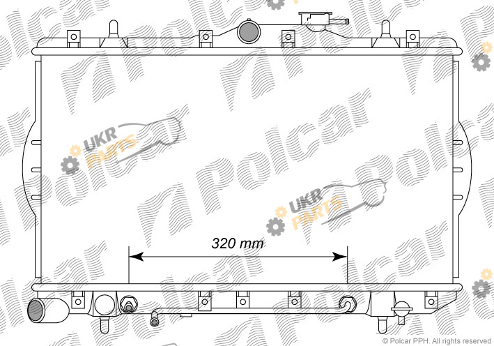 Радиатор охлаждения двигателя Polcar 400508-3