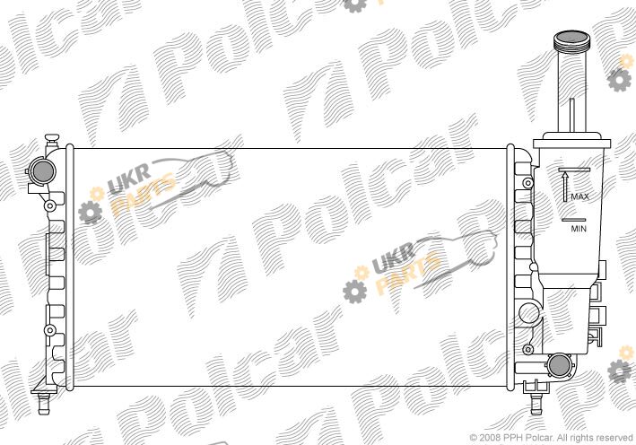 Радиатор охлаждения двигателя Polcar 302208-7