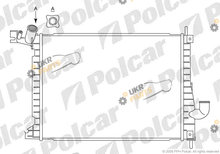 Радиатор охлаждения двигателя Polcar 551608-7