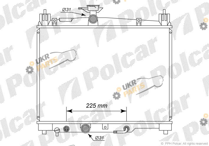 Радиатор охлаждения двигателя Polcar 8103082X