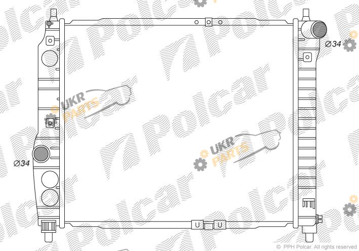 Радиатор охлаждения двигателя Polcar 250008-K