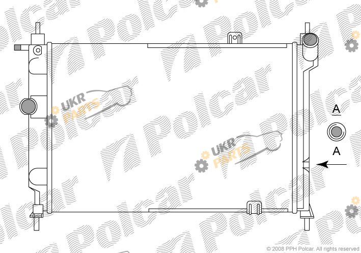 Радиатор охлаждения двигателя Polcar 550708A3