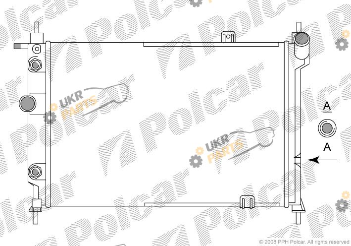 Радиатор охлаждения двигателя Polcar 550708A6
