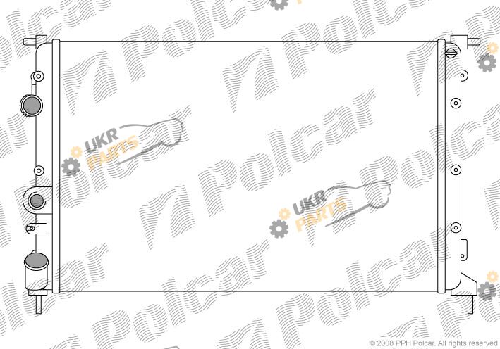 Радиатор охлаждения двигателя Polcar 600708A4