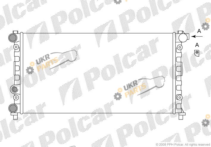 Радиатор охлаждения двигателя Polcar 671108A1