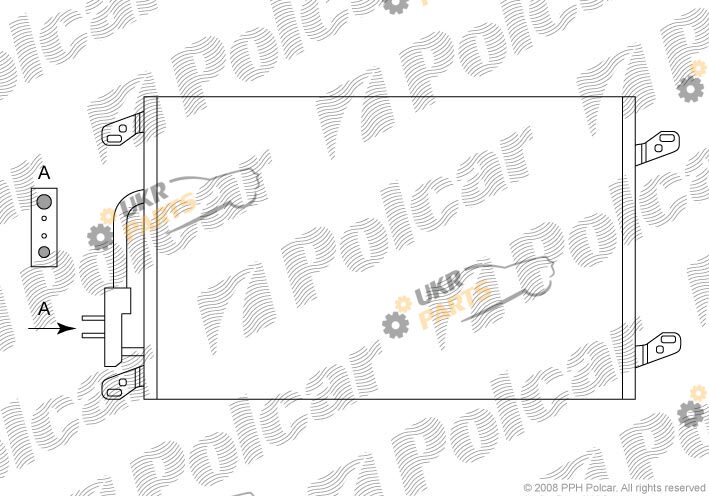 Радиатор кондиционера Polcar 4211K81X