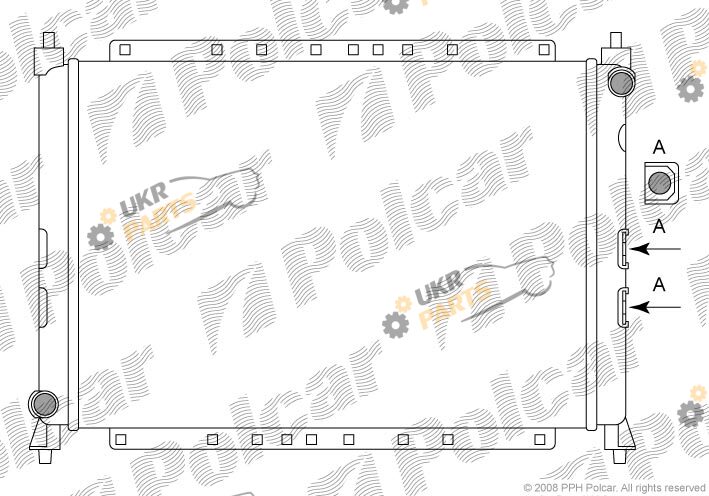 Радиатор охлаждения двигателя Polcar 631908A2