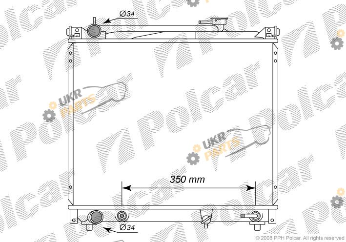 Радиатор охлаждения двигателя Polcar 740408-3